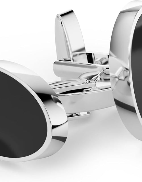 Load image into Gallery viewer, Cufflinks for Men, 316L Stainless Steel Tuxedo Shirt Cuff Links Shirt Accessories Unique Business Groom Wedding Black Silver Gold Jewelry for Son, Father, Husband, Boyfriend
