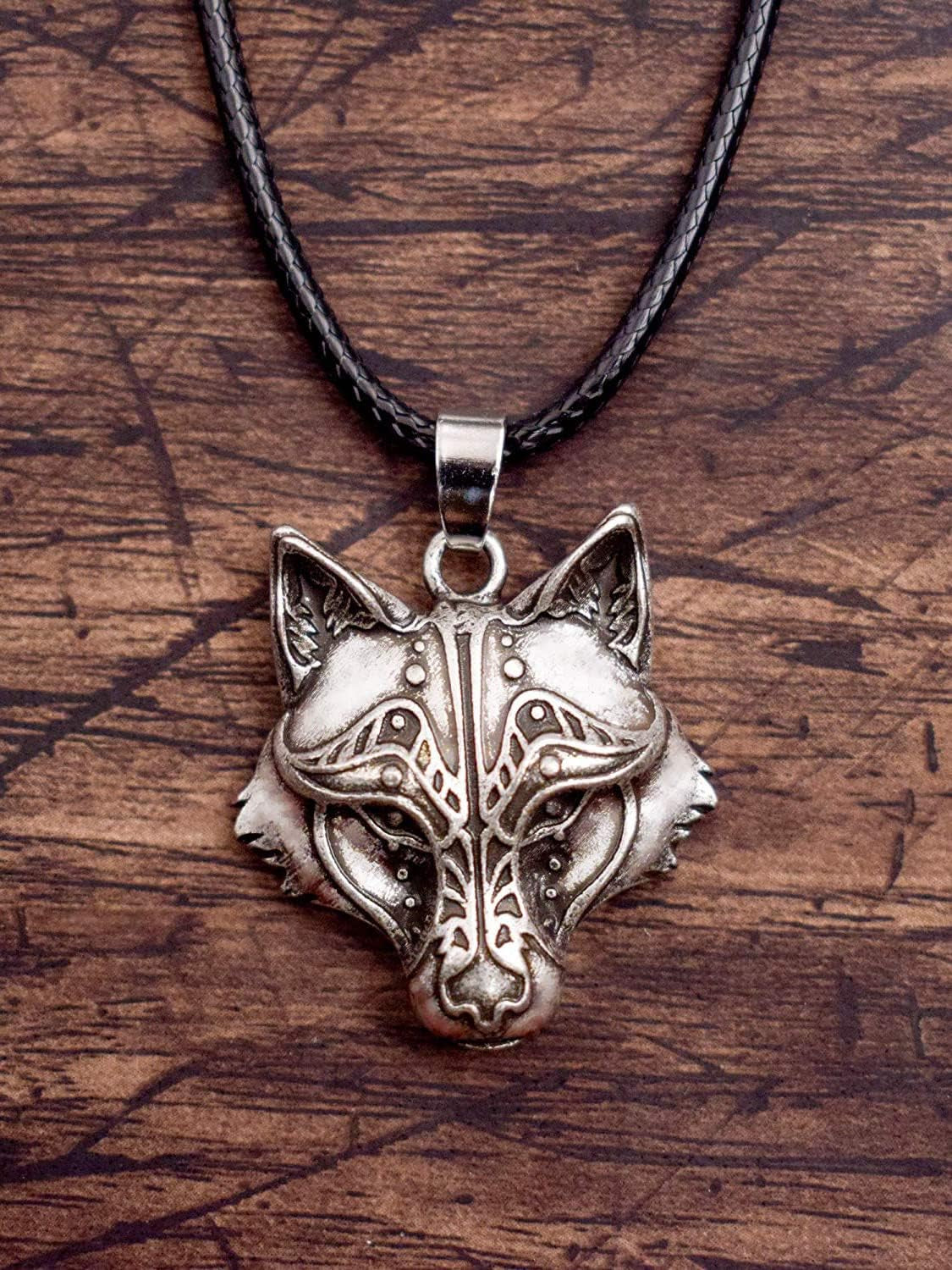 HAQUIL Wolf Necklace, Viking Wolf Head Pendant, Wolf Necklace Collection, Wolf Jewelry Gift for Men and Women