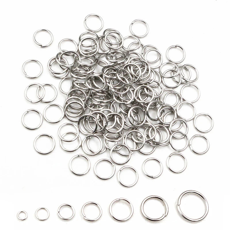 200Pcs 3/4/5/6/7/8/10Mm Stainless Steel Gold Color Split Jump Rings DIY Jewelry Findings Open Single Loops for Jewelry Making