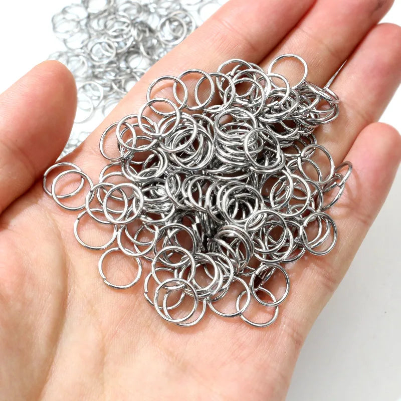 200Pcs 3/4/5/6/7/8/10Mm Stainless Steel Gold Color Split Jump Rings DIY Jewelry Findings Open Single Loops for Jewelry Making