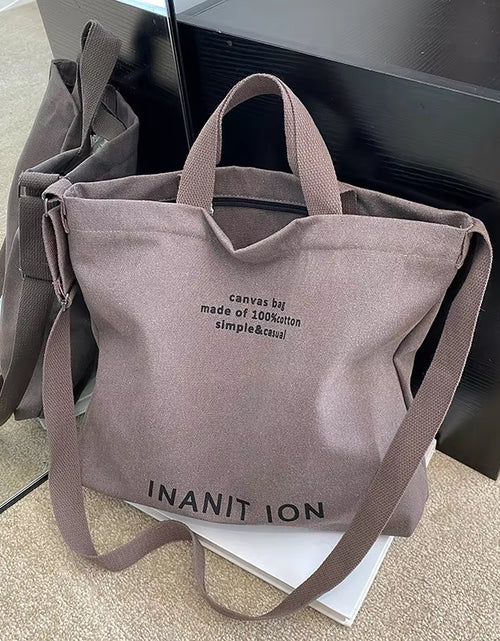 Load image into Gallery viewer, Japanese Canvas Men&#39;S and Women&#39;S Simple Cross-Body Bag Wash Canvas Thick Handbag Large Capacity Arts Students Package Satchel
