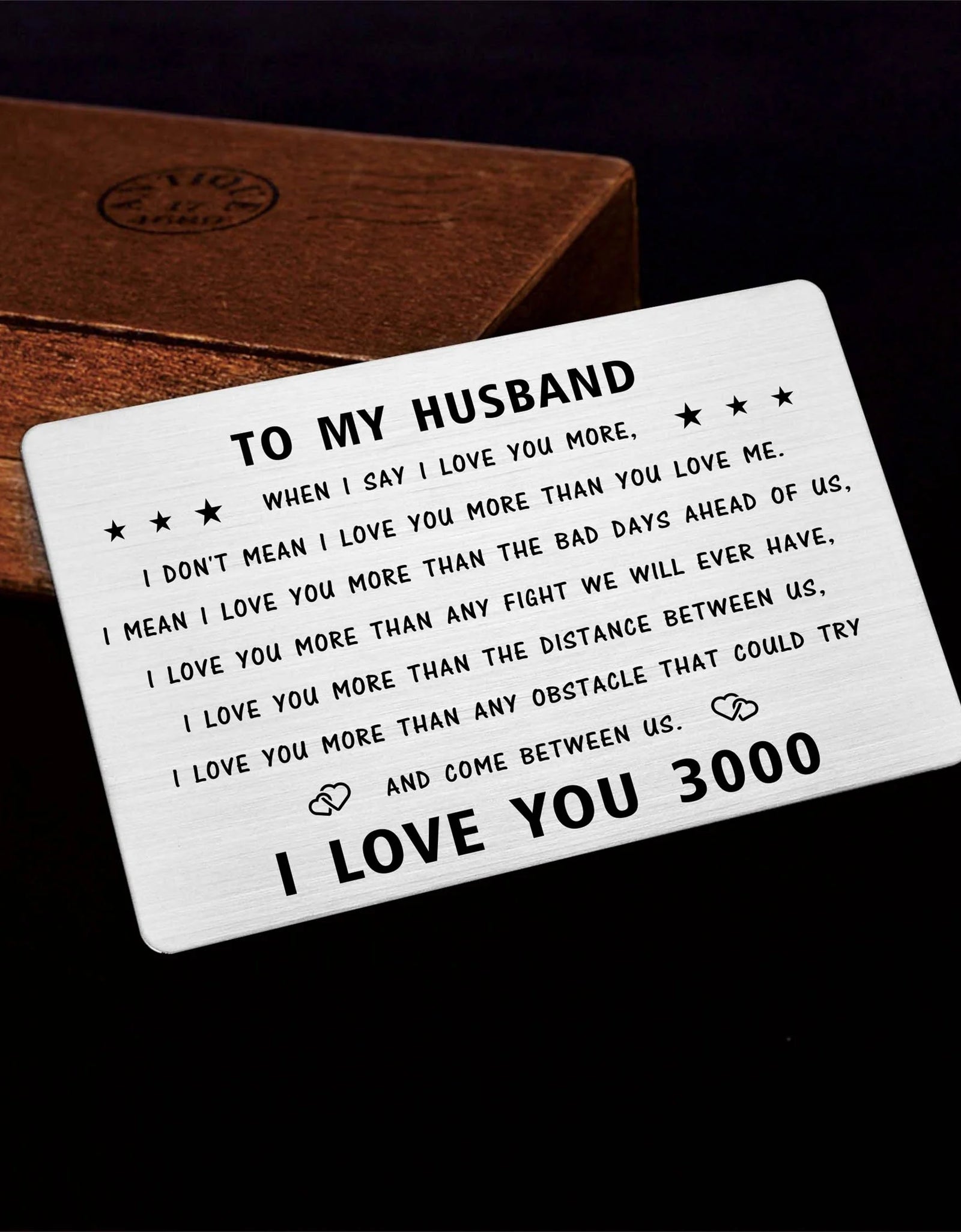 to My Husband Wallet Card, I Love You Gifts for Him Husband, Husband Birthday Card from Wife, Valentines, Fathers Day