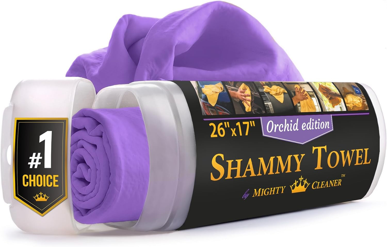 Premium Shammy Cloth for Car Drying - 26”X17” - Super Absorbent Chamois Towel for Car - Scratch-Free, Reusable & Soft
