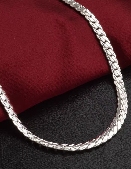 Load image into Gallery viewer, 20-60Cm 925 Sterling Silver Luxury Brand Design Noble Necklace Chain for Woman Men Fashion Wedding Engagement Jewelry Gifts
