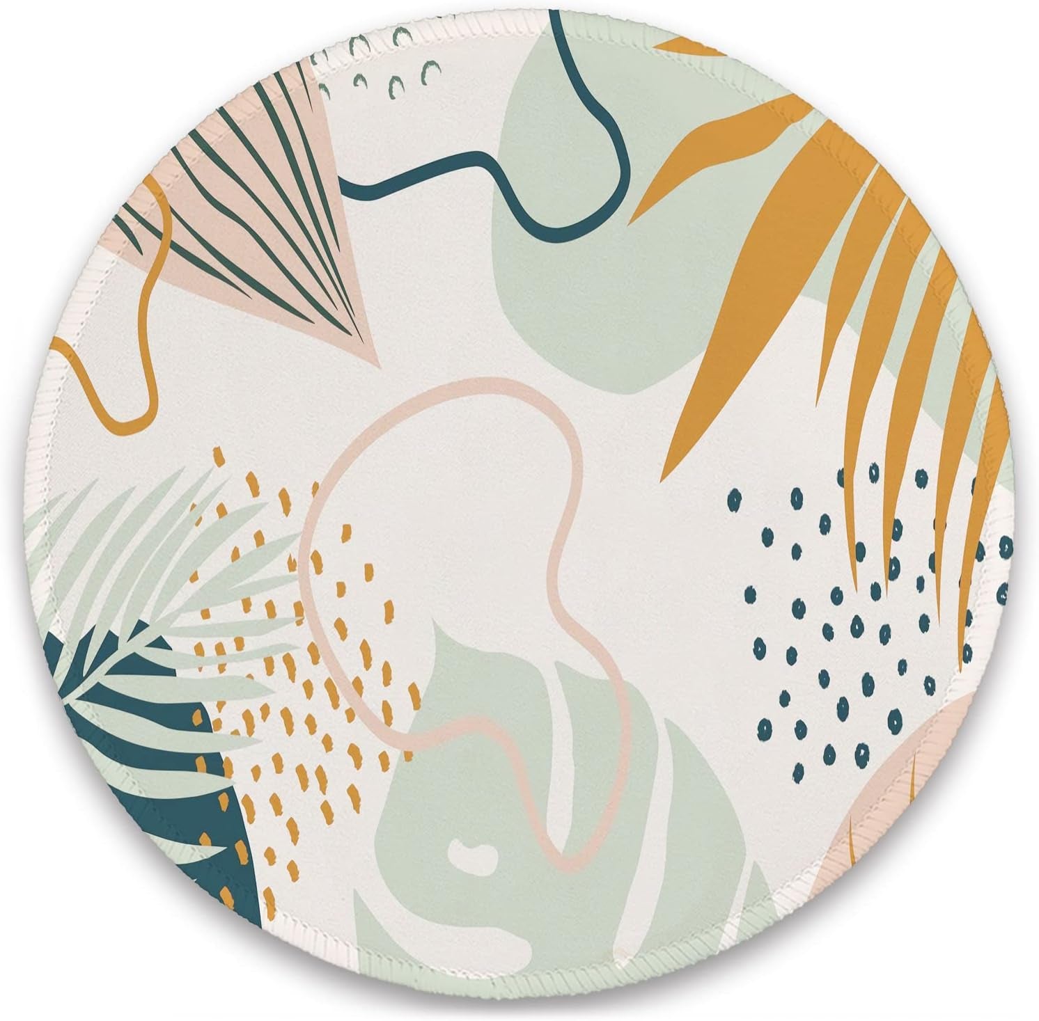 BOSOBO Mouse Pad, Square Anti-Slip Rubber Gaming Mousepad, Premium-Textured & Waterproof Mouse Mat with Stitched Edges, Cute Office Mouse Pads for Women Men Laptop, 10" X 8", Abstract Art Stones