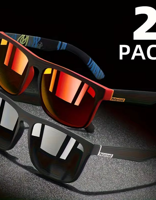 Load image into Gallery viewer, 2Pcs Square Polarized Sunglasses anti Glare Sun Shades for Summer Party Vacation Travel Driving Fishing

