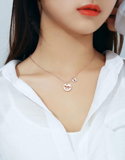 Load image into Gallery viewer, MONOOC Horse Gifts for Girls - Stainless Steel Heart Initial Necklace, Dainty Jewelry for Women, Teen Girls, Horse Lovers
