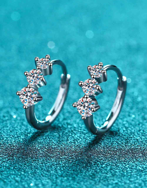 Load image into Gallery viewer, Sterling Silver Moissanite Huggie Earrings
