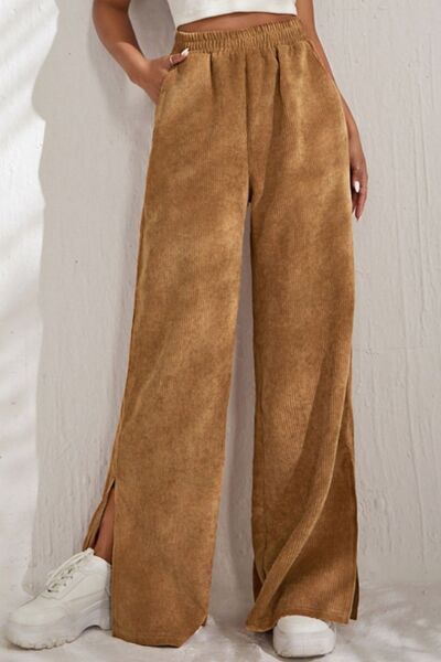 Load image into Gallery viewer, Slit Pocketed High Waist Wide Leg Pants
