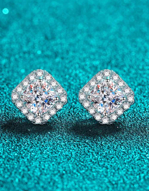 Load image into Gallery viewer, 925 Sterling Silver Inlaid 2 Carat Moissanite Square Stud Earrings
