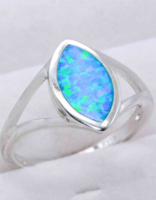 Load image into Gallery viewer, 925 Sterling Silver Split Shank Opal Ring
