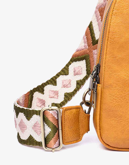 Load image into Gallery viewer, Random Pattern Adjustable Strap PU Leather Sling Bag
