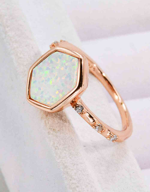 Load image into Gallery viewer, Opal Hexagon 925 Sterling Silver Ring
