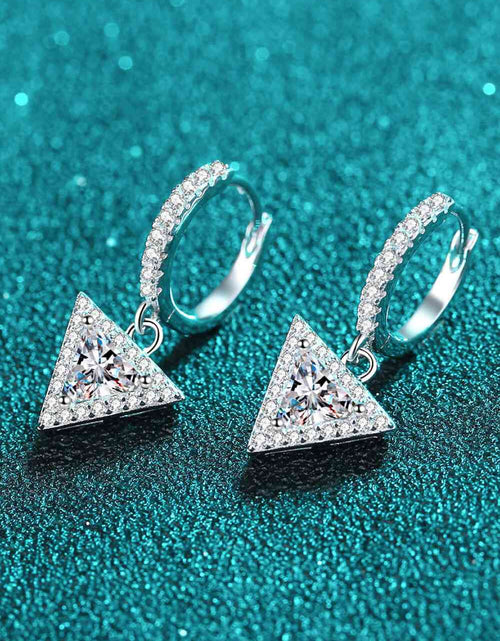 Load image into Gallery viewer, Moissanite Triangle Drop Earrings
