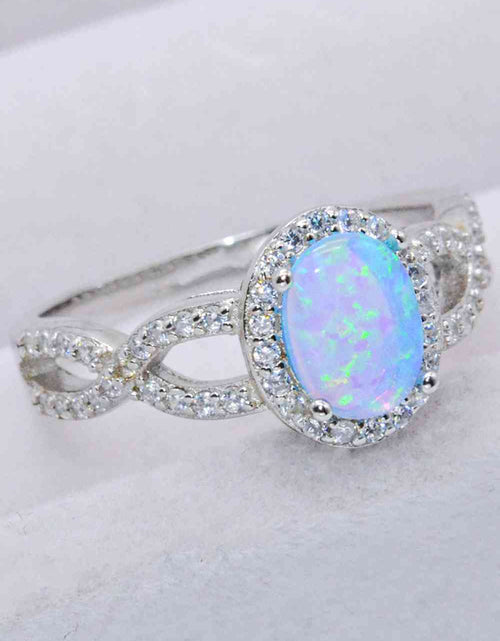 Load image into Gallery viewer, 925 Sterling Silver Opal Halo Ring
