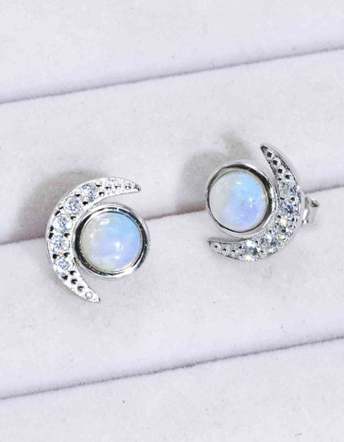 Load image into Gallery viewer, 925 Sterling Silver Moonstone Stud Earrings
