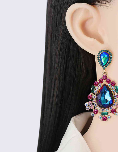 Load image into Gallery viewer, Teardrop Shape Rhinestone Alloy Dangle Earrings
