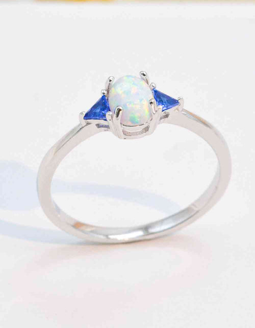 Load image into Gallery viewer, Contrast 925 Sterling Silver Opal Ring
