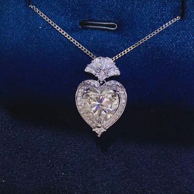 Load image into Gallery viewer, 3 Carat Moissanite 925 Sterling Silver Heart Pendant Necklace
