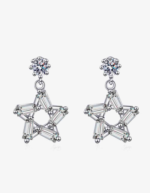 Load image into Gallery viewer, 925 Sterling Silver Inlaid Moissanite Star Earrings
