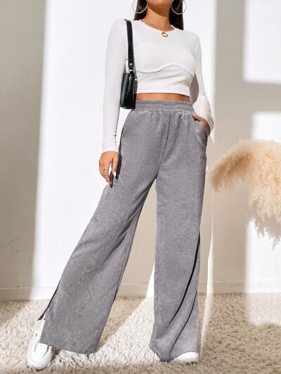 Load image into Gallery viewer, Slit Pocketed High Waist Wide Leg Pants
