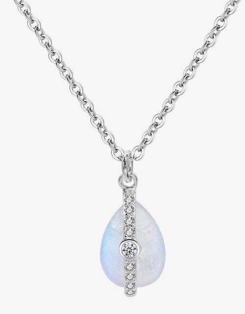 Load image into Gallery viewer, Natural Moonstone and Zircon Pendant Necklace
