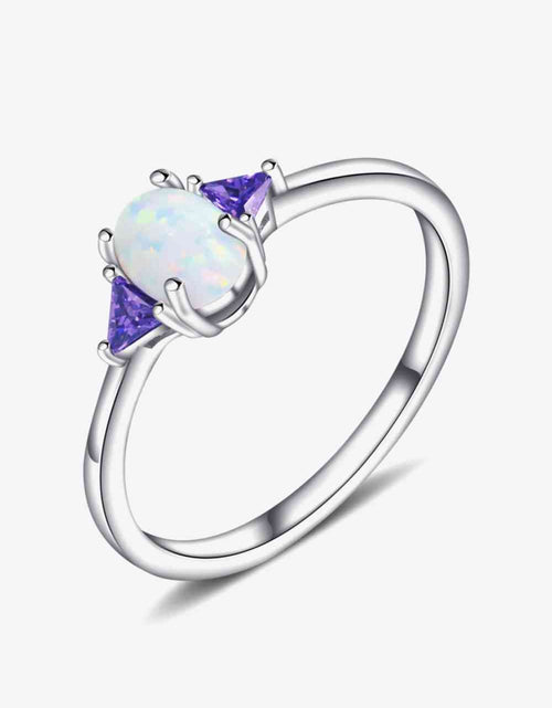 Load image into Gallery viewer, Contrast 925 Sterling Silver Opal Ring
