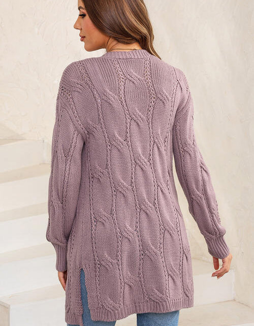 Load image into Gallery viewer, Cable-Knit Dropped Shoulder Cardigan
