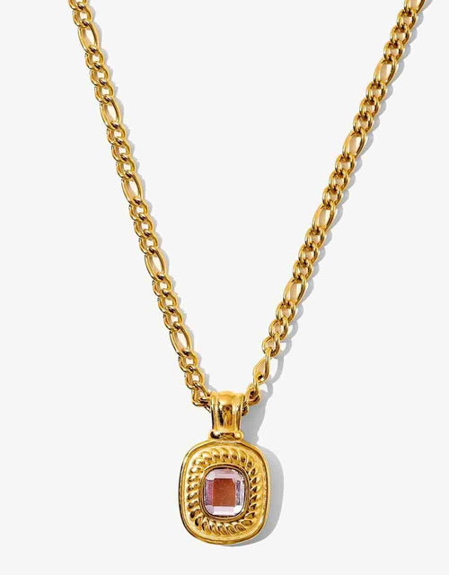 Load image into Gallery viewer, 18K Gold Plated Inlaid Rhinestone Pendant Necklace
