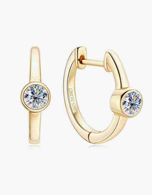 Load image into Gallery viewer, 18k Gold-Plated Inlaid Moissanite Huggie Earrings
