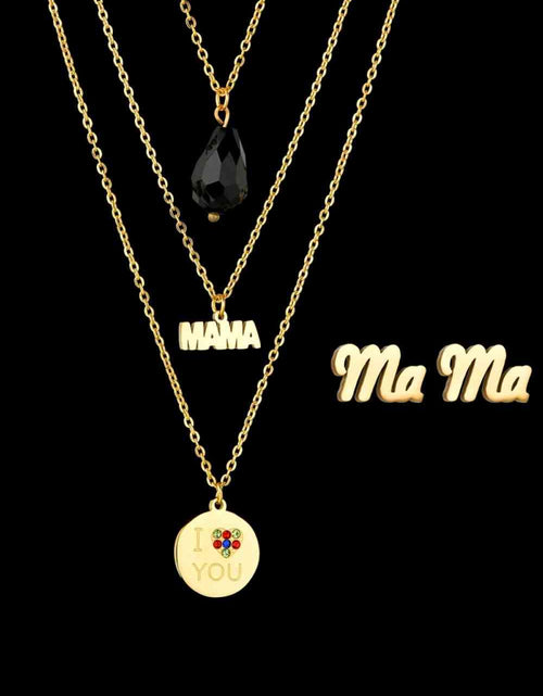 Load image into Gallery viewer, Triple-layer MAMA I LOVE YOU 18K gold-plated Pendant Combo Deal
