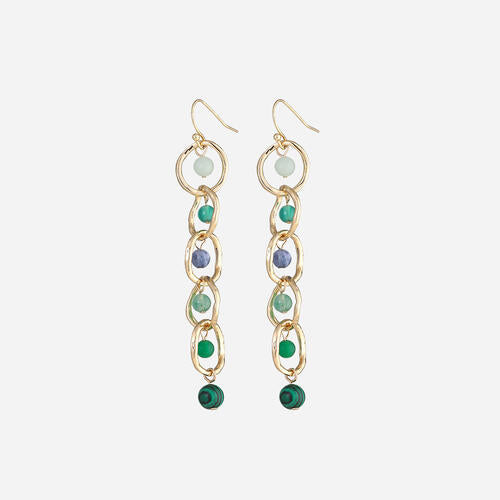 Load image into Gallery viewer, Beaded Alloy Dangle Earrings
