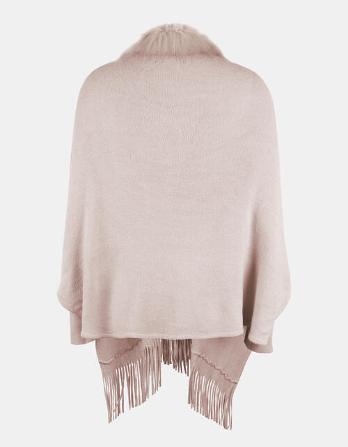 Load image into Gallery viewer, Fringe Open Front Long Sleeve Poncho
