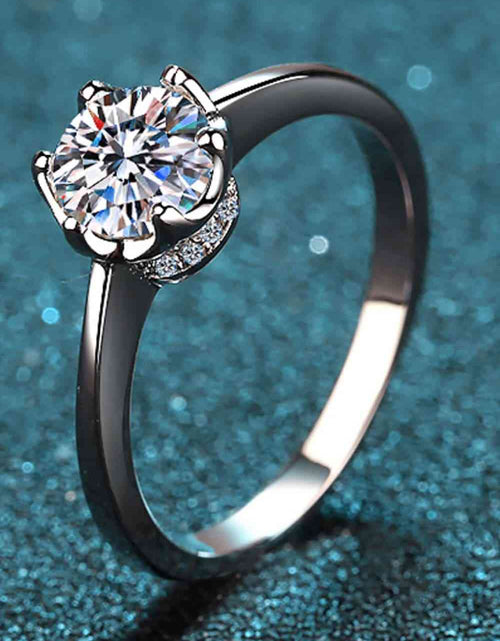 Load image into Gallery viewer, 1 Carat Moissanite Rhodium-Plated Solitaire Ring
