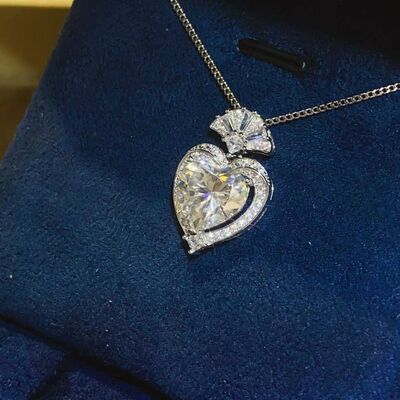 Load image into Gallery viewer, 3 Carat Moissanite 925 Sterling Silver Heart Pendant Necklace
