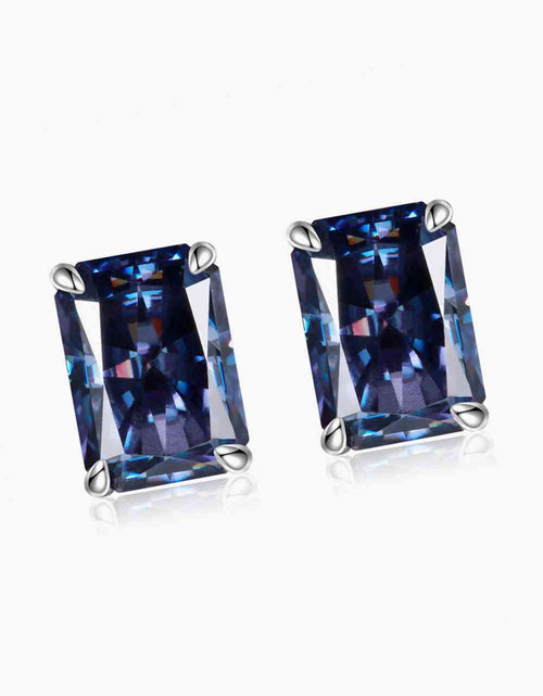 Load image into Gallery viewer, 2 Carat Rectangle Moissanite 4-Prong Stud Earrings
