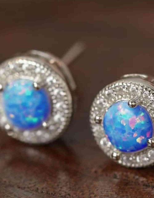 Load image into Gallery viewer, Opal 4-Prong Round Stud Earrings
