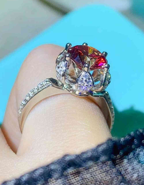 Load image into Gallery viewer, 2 Carat Moissanite 6-Prong Ring in Phoenix Fire
