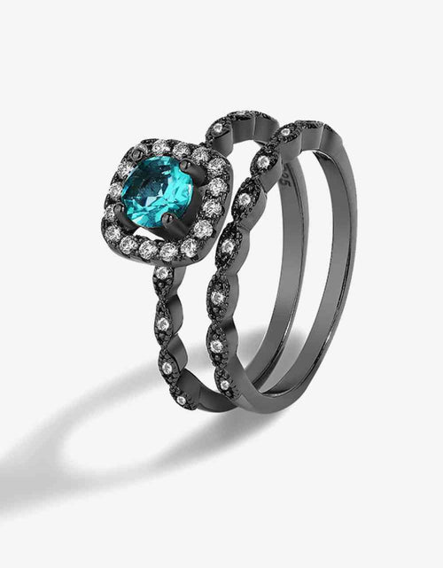 Load image into Gallery viewer, 2-Piece Paraiba Blue Zircon Ring Set
