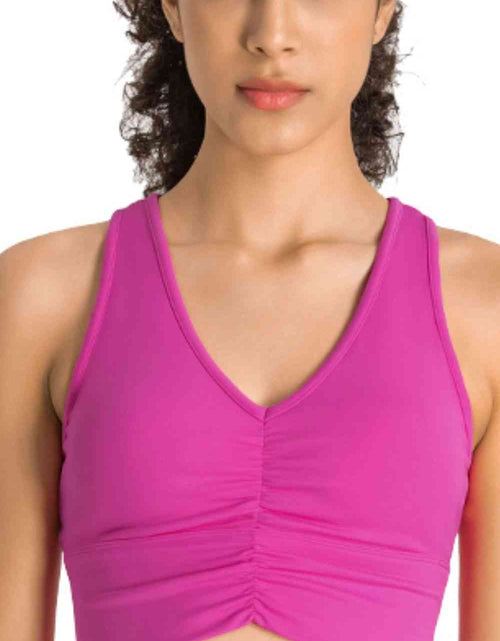 Load image into Gallery viewer, Gathered Detail Halter Neck Sports Bra
