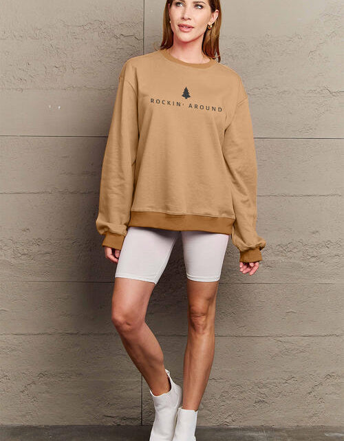 Load image into Gallery viewer, Simply Love Full Size ROCKIN AROUND  Long Sleeve Sweatshirt
