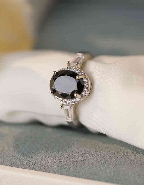 Load image into Gallery viewer, Agate 925 Sterling Silver Halo Ring
