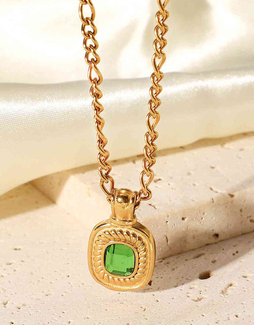 Load image into Gallery viewer, 18K Gold Plated Inlaid Rhinestone Pendant Necklace
