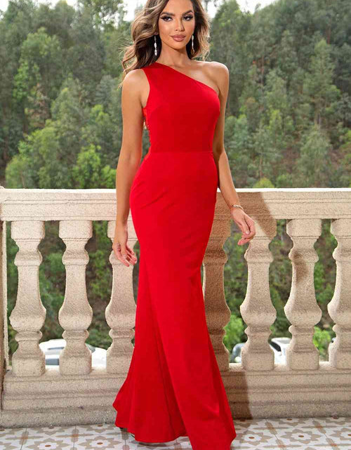 Load image into Gallery viewer, One-Shoulder Sleeveless Maxi Dress
