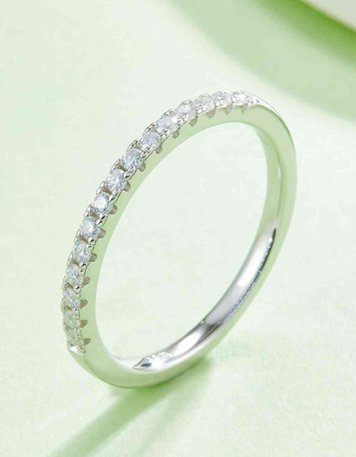 Load image into Gallery viewer, Moissanite Platinum-Plated Half-Eternity Ring
