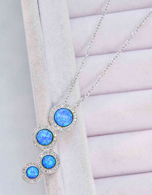 Load image into Gallery viewer, Opal Round Pendant Chain-Link Necklace
