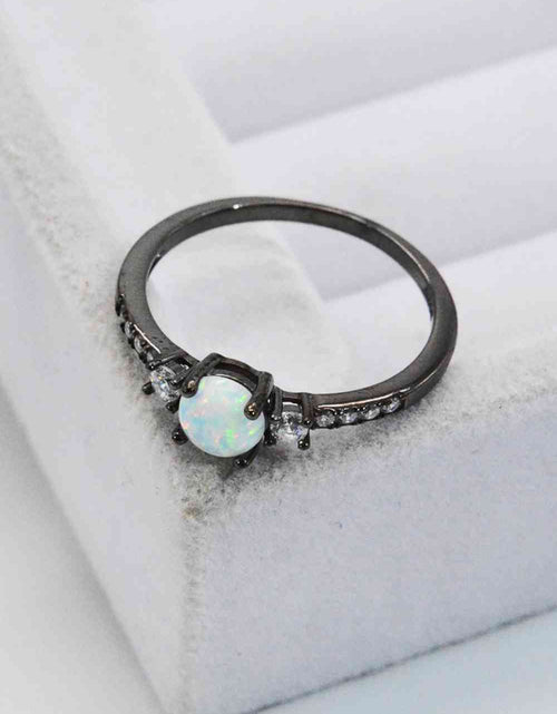 Load image into Gallery viewer, 925 Sterling Silver Round Opal Ring
