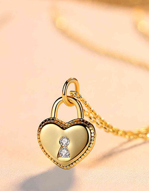 Load image into Gallery viewer, Heart Lock Pendant 925 Sterling Silver Necklace
