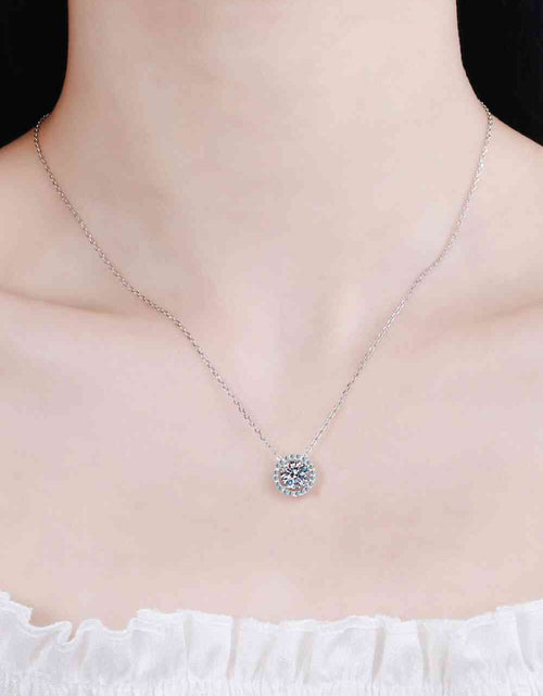 Load image into Gallery viewer, 1 Carat Moissanite Round Pendant Chain Necklace
