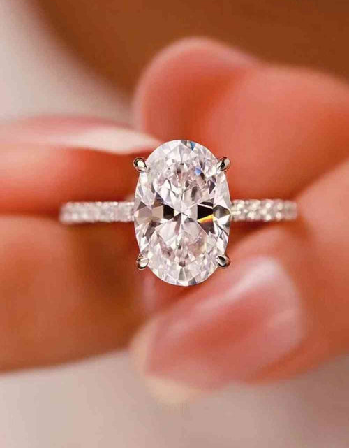 Load image into Gallery viewer, Platinum-Plated Side Stone 2 Carat Moissanite Ring
